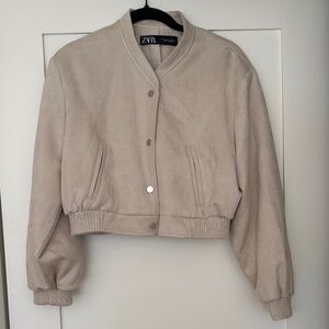 Zara Women's Beige Bomber Jacket